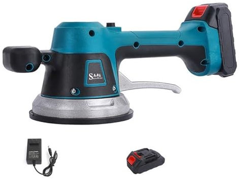 200kg Machine Vibrante Carrelage, Vibrateur Sans Fil Pour Carrelage, Ventouse De 144 mm, 6 Vitesses RéGlables, Vibrante Carrelage éLectrique Pour Carreaux De 30-150cm (1 batterie 1 chargeur)