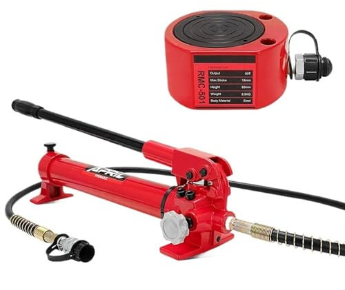 Martinetto Di Sollevamento Idraulico Portatile Ultrasottile Idrocilindro Da 50 Tonnellate 18 Mm, Pompa Manuale Idraulica Ad Alta Pressione Da 700 Kg/cm² 900 CC