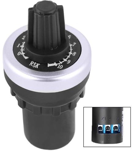 Litensh LA42DWQ 22 mm 2 K Regulador Potenciómetro Giratorio Inversor Resistencia Variable Velocidad Interruptor, 2 K Ohmios