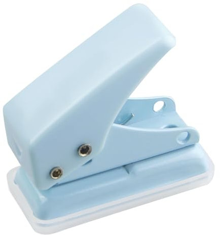 Tragbarer Mini Einzellocher für Büro, Schule und DIY Projekte, Locher für Ordner, Motivstanzer Kreis, Ideal für Fotoalben, Souvenirs und Lesezeichen, Ergonomisches Design und Einfache Reinigung (Blau)