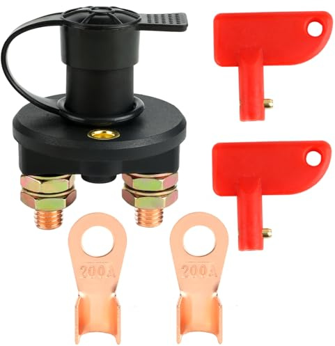 Batteria Principale Interruttore 12V / 24V Staccabatteria Isolatore Cut Off Interruttore con Chiavi Battery Switch per Auto Moto Marine Camion Barca