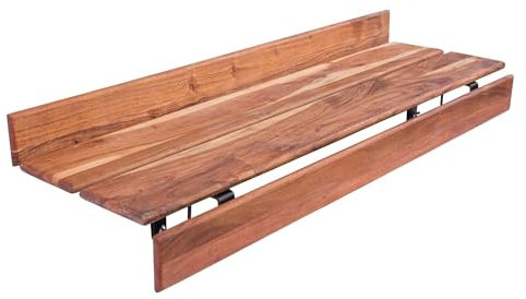 SAM Balkongeländer-Ablage Jochen, Akazienholz massiv & geölt, Balkonablage/Geländertisch aus Massivholz, Geländerbrett für Balkon oder Terrasse, pflegeleichtes Unikat, 98 x 32 x 18,5 cm