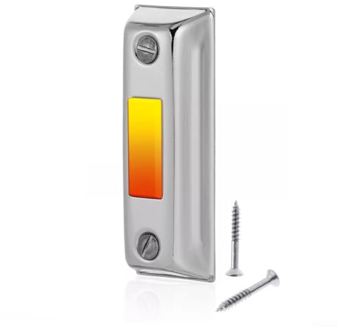 Kabelgebundener Klingeltaster, Silber – Kabelgebundene Türklingeltaste beleuchtet, Ersatz-Türklingeltasten LED-Türklingel, DC12–24 V einfache Türklingeltaste