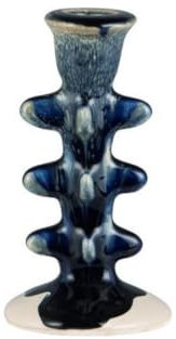 IB Laursen [W0725] Kerzenhalter f/2,2 cm Kerze Avignon rustikal blau, H: 16 Ø: 8,2