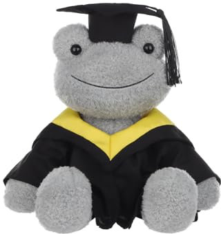 Apricot Lamb Bachelor Grau Frosch Plüschtiere für Kinder, weiche niedliche Kuscheltier für Baby Mädchen und Jungen, Flauschige Frosch Grau 23 cm