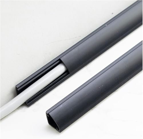 PVC-Eckdrahtkanal, Ecke/Decke, lackierbare Kabelkanal-Kabelabdeckung mit Selbstklebender Rückseite für Zuhause/Werkstatt, Schwarz, 24 x 24 mm/0,94 x 0,94 Zoll