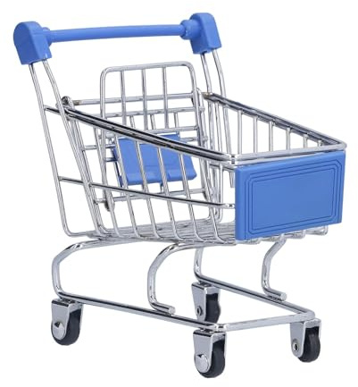 ANKROYU Lot de 2 mini chariots de supermarché, mini chariots de supermarché, jouets de supermarché, pour décoration de maison de poupée, pour les modèles de cadeaux d'enfants