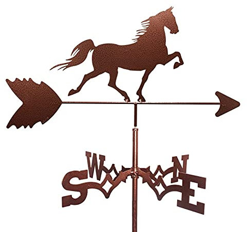 Girouette en métal Girouette Pêcheur Lune et étoiles Cheval au galop Citrouille Voiture à vapeur Forme Girouette Indicateur de direction du vent pour décoration de jardin Toit extérieur, Girouette C