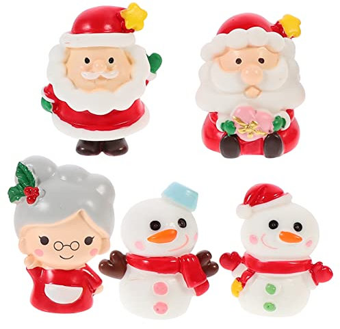 Cabilock 1 Satz Mikro Landschaftsornament Weihnachtslicht Schneedecke Schneekugel Figuren Kunstschnee Weihnachtsbaum Plüschornamente Rentier Weihnachtsdekoration 5 Stück