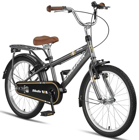 Chillaxx Bike Ribella Premium per bambini City Bike da 20 pollici – Bicicletta per ragazze, ragazzi, olandese City Bike per bambini, adatta per 6,7, 8, 9, 10, 11 anni (antracite)