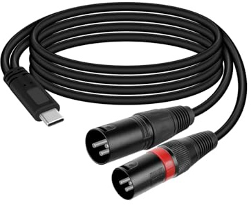 GELRHONR USB C auf Dual XLR Male Audio Kabel, 3,3FT/ Typ C auf 2 XLR Stereo Power Kabel für Leistungsverstärker, Lautsprecher, Audio Mixer