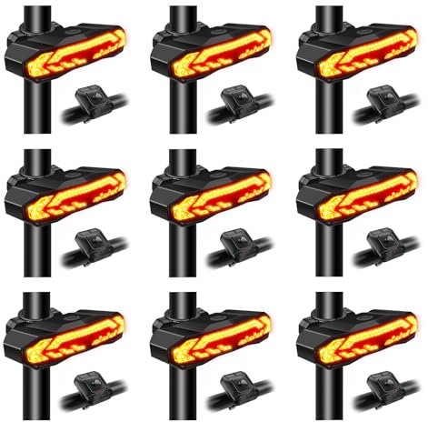 NineLeaf Fahrrad Alarmanlage, Diebstahlsicherung Alarm Mit Fernbedienung, Fahrrad Alarm Für Motorrad, Roller, Fahrrad, Tür, Fahrradschloss Alarm 110dB laut IP65 wasserdichtes USB-aufladbar, 9er-Pack