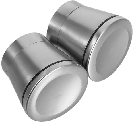 SOLUSTRE 2pcs Stainless Steel Manual Grinder Caps for Kitchen Spices Non Slip Grinder Covers for Salt Pepper Mill Sturdy Cooking Accessory for Fresh Flavor Control