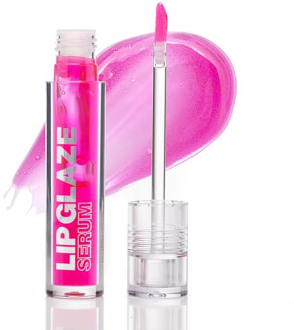 Palladio Lip Glaze Serum, Hydrating Lip Gloss with Peptides & Hyaluronic Acid for Plump, Smooth, and Nourished Lips – Vegan, High-Shine, Non-Sticky Finish (Berry Spritz)
