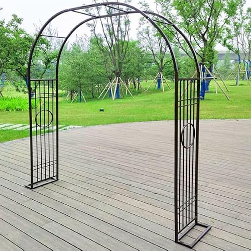 Stabiler Gartenbogen für Kletterpflanzen, Metall-Pergola, Balkondekoration, 1,4 m bis 3,4 m (natürliche Farbe, 300 cm x 230 cm)