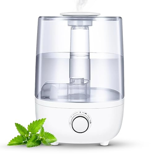 NEW LEADER Humidifier for Bedroom, 4L Ultrasonic Cool Mist Air Humidifiers for Home, 30H Runtime with 360° Rotating Nozzle, Auto Shut-Off, Quiet Diffuser Humidifier for Baby Room, Plants and Office