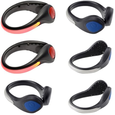 NIYANGLE Clips Lumineux LED pour Chaussures 6 Pièces Rechargeables USB pour Poussettes et Coureurs Éclairage de Sécurité pour Activités Nocturnes Couleur Aléatoire