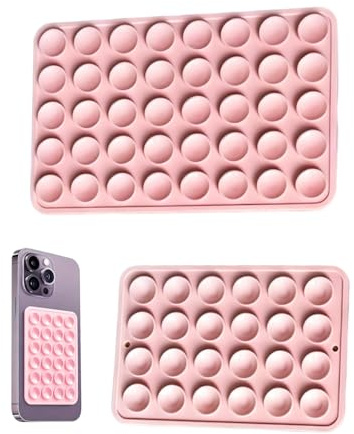 YIPFEN Ventosa Telefono Doppia Faccia, Set 2 (24+40 Punti), Silicone Rosa. Supporto Adesivo Universale Riutilizzabile Antiscivolo per Smartphone.