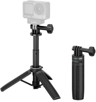 SMALLRIG Bâton Selfie trépied pour caméra d'action à Ouverture en Un Geste | extensible de 13,2 à 30,5 cm, petit trépied de table pour DJI Action 6/5 Pro, pour Insta360 Ace Pro 2, pour GoPro 13 – 6148