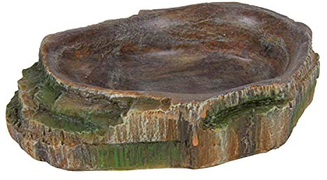 Trixie Reptile Rainforest Decoration Water and Food Bowl, 10 x 2.5 x 7.5 cm, Pack of 2