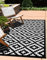 Green Decore Nirvana 120 x 180 cm - Alfombra ecológica para interiores y exteriores - ligera y reversible - Negro / Blanco