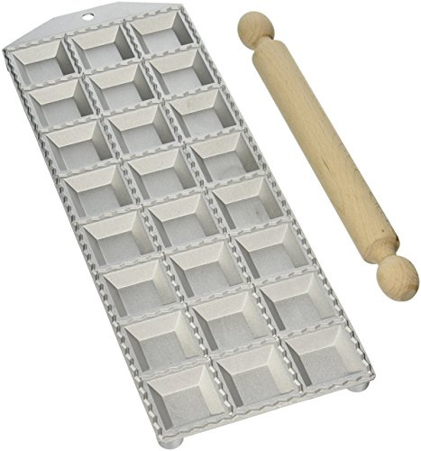 Eppicotispai Ravioli-Maker mit Nudelholz, quadratisch, 24 Löcher