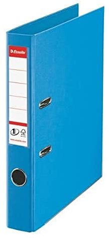 Esselte, Classeurs à levier A4 N°1, Bleu clair, Dos de 50 mm, Plastique, Lot de 1, Gamme Vivida, 811411