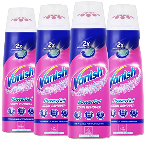 Vanish GOLD Oxi Action PowerGel – Gel zur Fleckentfernung – Für die Vorbehandlung bunter & weißer Wäsche – 4 x 200 ml