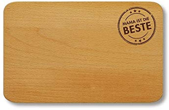 Kesper Mama ist die Beste Frühstücksbrettchen, 23 x 15 x 1 cm, beige
