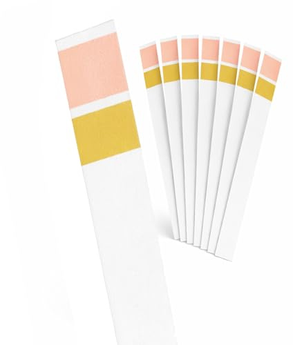 ECENCE pH Teststreifen 100 Stck, Lackmus Testpapier, Messbereich 4,5-9 | Urin Teststreifen, Säuretest für verschiedene Flüssigkeiten (z. B. Aquarien, Trink-Wasser, Speichel, Pool)
