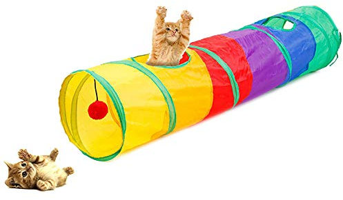 CHUER Katzen Hunden Spielzeug, Katzenspielzeug Hundenspielzeug Haustier Kleintier Spiel Tunnel Katzentunnel Faltbarer Spieltunnel für Hasen, Katzen, Hunde und Kleintiere