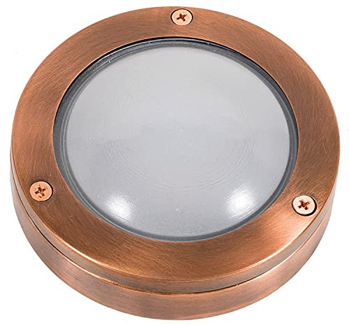 Licht-Erlebnisse Messing Wandlampe rund in Kupfer IP64 Maritim außen Ø14cm Außenleuchte Haustür Terrasse Balkon Treppe