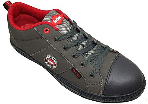 Lee Cooper mäns arbetskläder för kvinnor unisex retro stil baseball arbetssäkerhet tränare stövlar skor SB SRA, svart, 44 EU