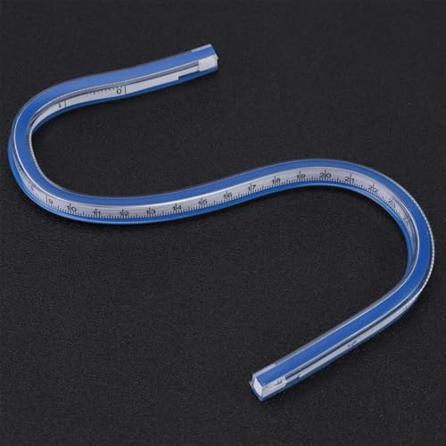 Flexibles Lineal für technische Zeichnung, Kurvenlineal, 30 cm, Kunststoff