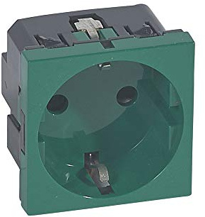 Legrand 077216 Steckdose, 2P+T, Serie Mosaic II, grün