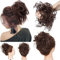 Posticci per Capelli Chignon Capelli Disordinati, Coda Capelli Veri Mossi Ricci Elastico con Capelli Chignon Facile per Capelli Extension Chignon da Donna Marrone medio