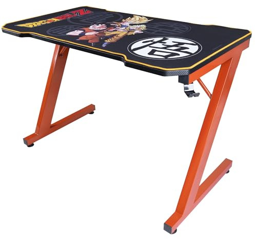 Subsonic Dragon Ball Z - Bureau Gaming Ergonomique Finition Carbone avec Tapis de Souris XXL pour PC Gamer Licence Officielle