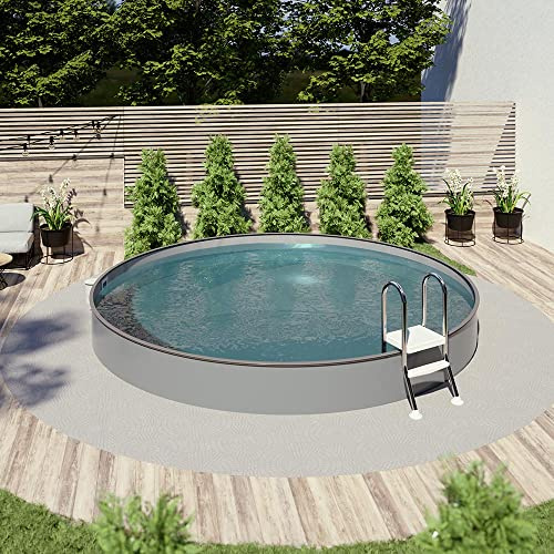 Pool- Komplett-Set Rund Ø4,50 x 1,20m teileingelassen, Anthrazit