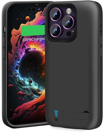 BAHOND Battery Case for iPhone 14 Pro Max, 6000mAh Rechargeable Extended Battery Charging Charger Case, Add 100% Extra Juice (6.7 Inches) Black