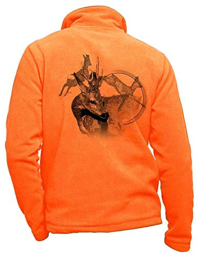 Personalisierte Hirschorange Fleecejacke - Größe S Jagdbekleidung