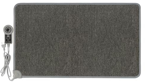 Tappeto riscaldante a infrarossi Mi-Heat Warm Feet 55x80cm grigio/antracite - circa 40°C - con controller, funzione timer, pavimento, 230V, superficie in moquette ad anelli
