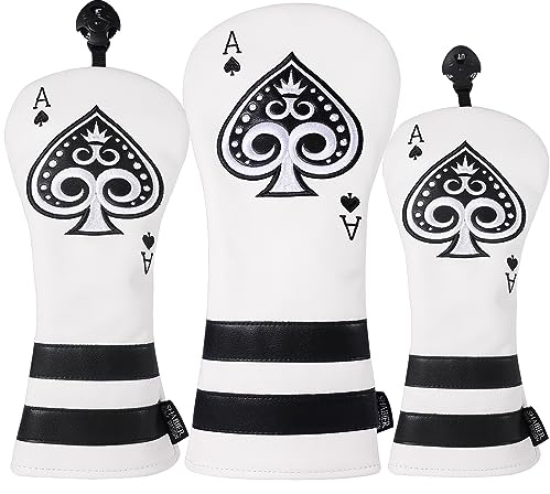 SHABIER Poker Ace ett set golf trä huvudbonad golfförare Fairway Hybrid huvudbonad (ett set (1 förare + FW+HY))