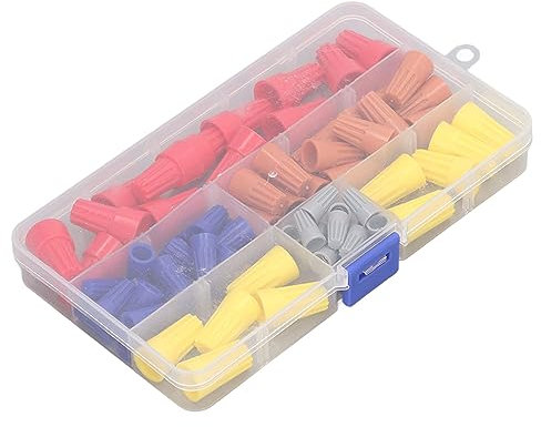 Cappucci per Cavi Elettrici, Kit di Cappucci per Cavi Elettrici a Molla in PVC con Scatola di Immagazzinaggio Facile Usare, Veloce Ed Efficiente, Ignifugo, Elettrico IDC