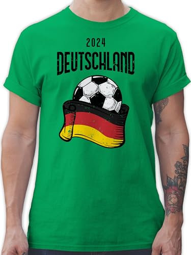 T-Shirt Herren - Fußball EM WM - Germany 2025 Deutschland - XL - Grün - en Europameisterschaft 2024 Fussball Shirt männer fu Ball Flagge tischirt. Tshirt fussballtrikot em- Fanartikel