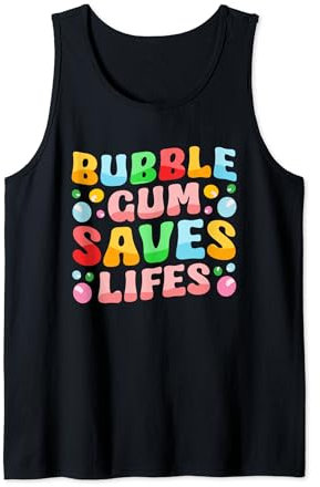Bubble Gum Saves Lives Candy Vending Machine Gumball Tank Top