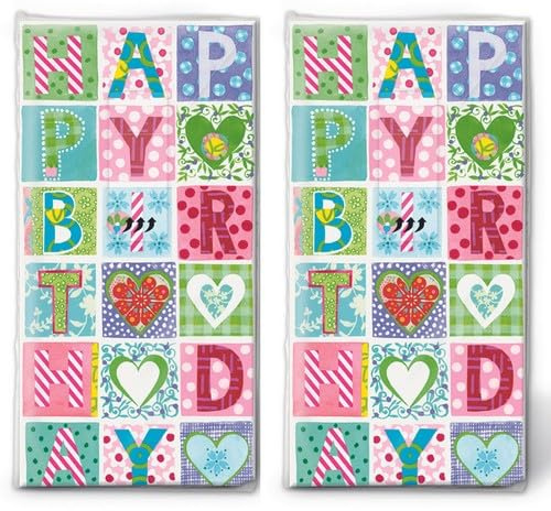 20 einzelne Taschentücher Geburtstag Birthday. 2 Packungen mit 10 einzelnen Papiertaschentücher bedruckt als Geschenk.