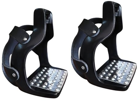 harayaa Estribos de Aluminio para equitación, Coloridos, Antideslizantes, con Pedal de Acero Inoxidable y Red Protectora, Seguridad para Montar, para Hombres y Mujeres.
