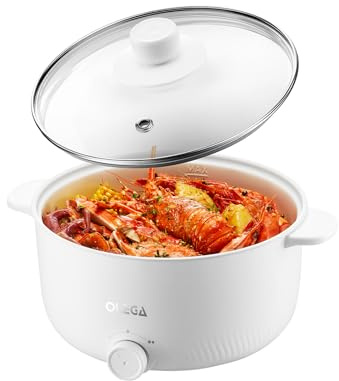 OLEGA Elektrischer Hot Pot 3L Elektrische Pfanne, antihaftbeschichtet, selbstheizender Elektropfanne Kochtopf für Steak, Shabu Shabu, tragbare Pfanne, multifunktional, Fonduetopf für Spaghetti Eier