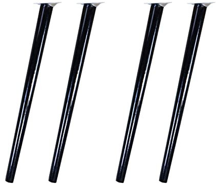 WLCNYL Schrägkegel-Möbelbeine aus Massivholz, Ersatz-Tischbeine im modernen Stil, natürliche Esstischbeine, Stuhlbein, prägnant und schön, 4er-Set, für Verschiedene Schreibtische (60,1 cm, Schwarz
