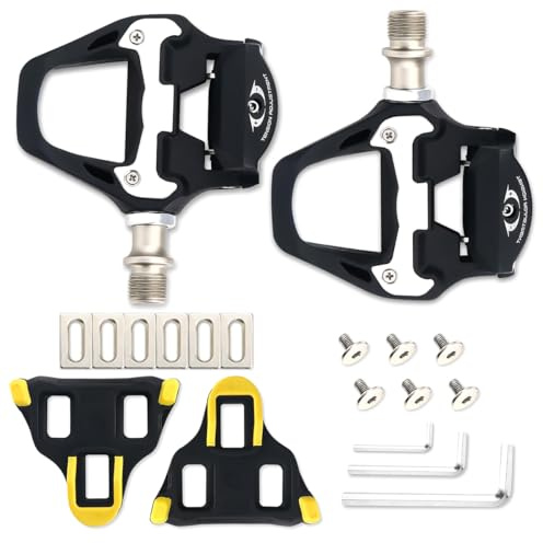 Sarini Road Bike Pedals SPD Pedals Clipless Cykel Pedaler med klotsar Kompatibel med SPD SL System Aluminiumlegeringsgängor för inomhus utomhus Spin Bike